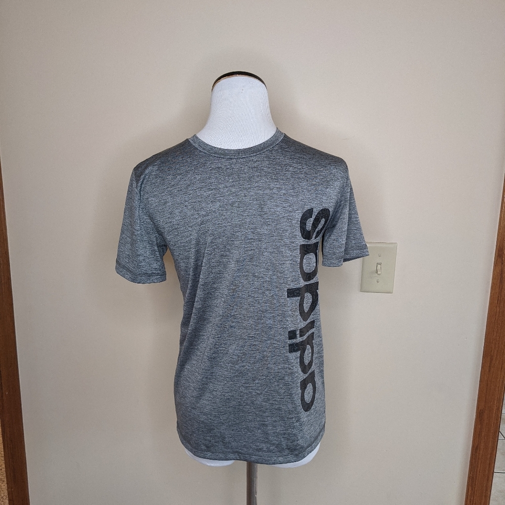 Adidas Gray & Black Athletic Tee, Size M (10/12)